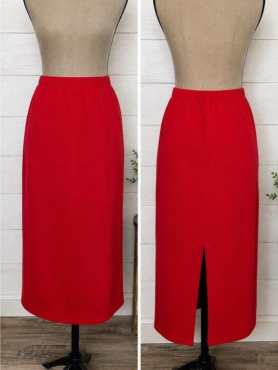 Gabrielle Dresses & Skirts - Vintage Gabrielle Red Cotton Sweater Knit Column Skirt L Made USA 1990’s